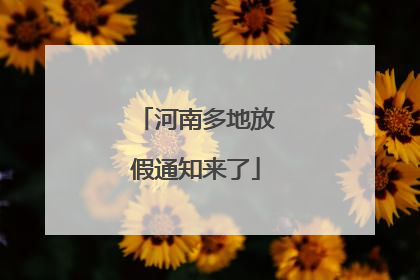 河南多地放假通知来了