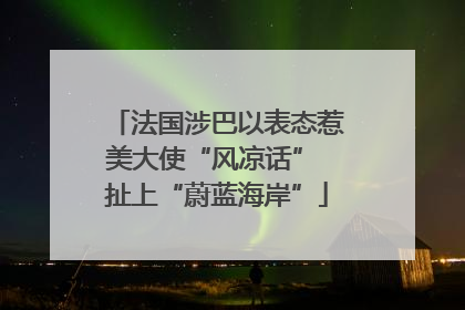 法国涉巴以表态惹美大使“风凉话” 扯上“蔚蓝海岸”
