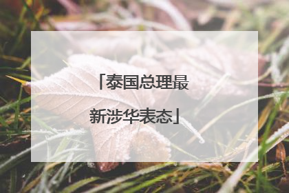 泰国总理最新涉华表态