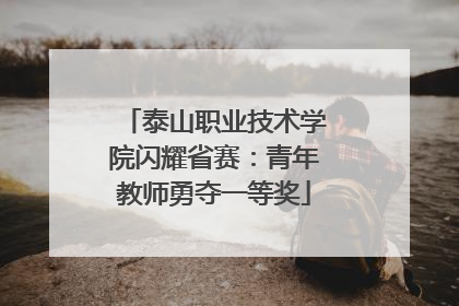 泰山职业技术学院闪耀省赛：青年教师勇夺一等奖