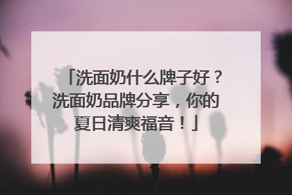 洗面奶什么牌子好？洗面奶品牌分享，你的夏日清爽福音！