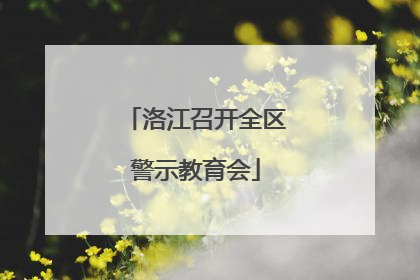 洛江召开全区警示教育会