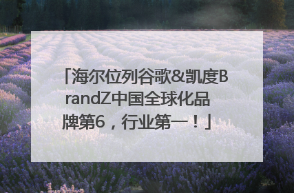 海尔位列谷歌&凯度BrandZ中国全球化品牌第6，行业第一！