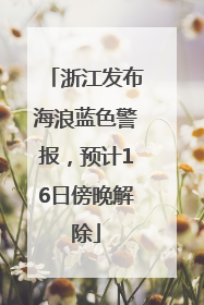 浙江发布海浪蓝色警报，预计16日傍晚解除