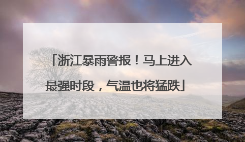 浙江暴雨警报！马上进入最强时段，气温也将猛跌