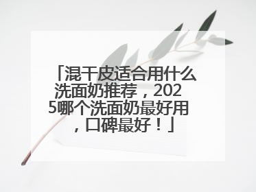 混干皮适合用什么洗面奶推荐，2025哪个洗面奶最好用，口碑最好！