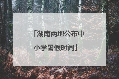 湖南两地公布中小学暑假时间