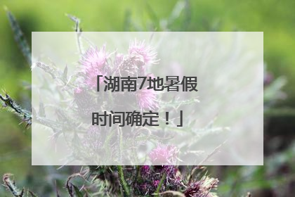 湖南7地暑假时间确定！