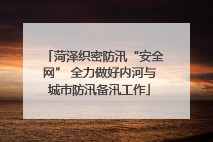 菏泽织密防汛“安全网” 全力做好内河与城市防汛备汛工作