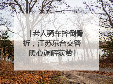 老人骑车摔倒骨折，江苏东台交警暖心调解获赞