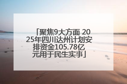 聚焦9大方面 2025年四川达州计划安排资金105.78亿元用于民生实事