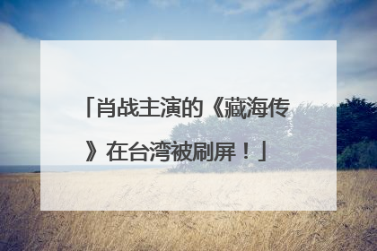 肖战主演的《藏海传》在台湾被刷屏！