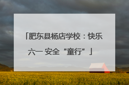 肥东县杨店学校：快乐六一 安全“童行”
