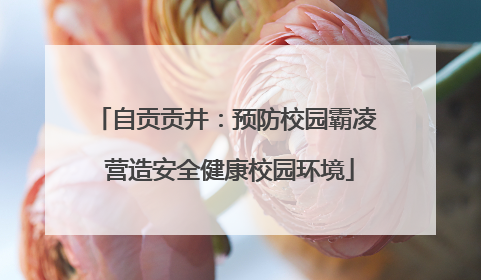 自贡贡井：预防校园霸凌 营造安全健康校园环境