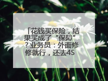 花钱买保险，结果买成了“保障”？业务员：外面修修就行，还去4S店找宰