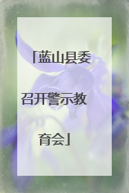 蓝山县委召开警示教育会
