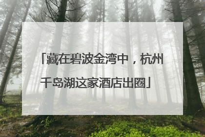 藏在碧波金湾中，杭州千岛湖这家酒店出圈