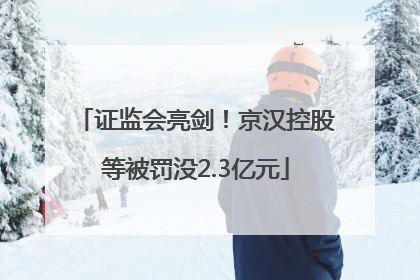 证监会亮剑！京汉控股等被罚没2.3亿元