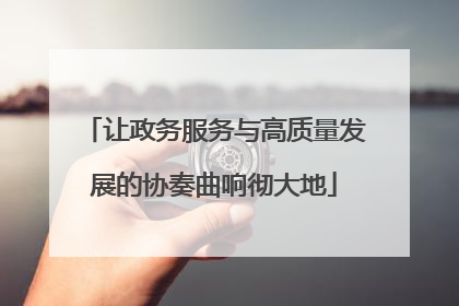 让政务服务与高质量发展的协奏曲响彻大地