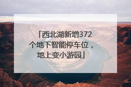 西北湖新增372个地下智能停车位，地上变小游园