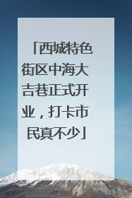 西城特色街区中海大吉巷正式开业，打卡市民真不少