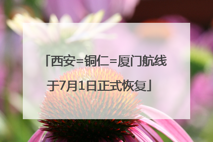 西安=铜仁=厦门航线于7月1日正式恢复