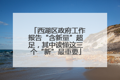 西湖区政府工作报告“含新量”超足，其中读懂这三个“新”最重要
