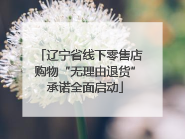 辽宁省线下零售店购物“无理由退货”承诺全面启动