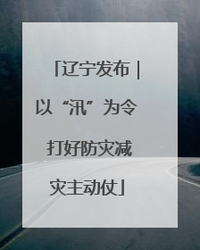 辽宁发布｜以“汛”为令 打好防灾减灾主动仗