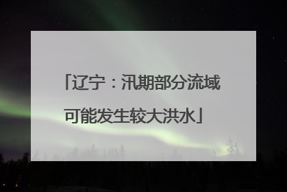 辽宁：汛期部分流域可能发生较大洪水