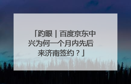 趵眼｜百度京东中兴为何一个月内先后来济南签约？