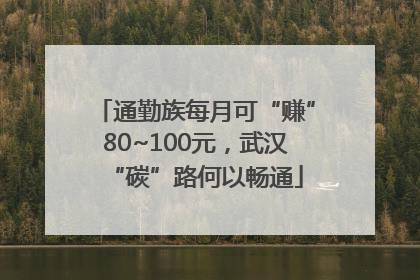 通勤族每月可“赚”80~100元，武汉“碳”路何以畅通