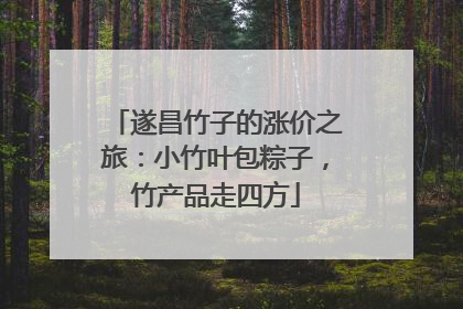 遂昌竹子的涨价之旅：小竹叶包粽子，竹产品走四方