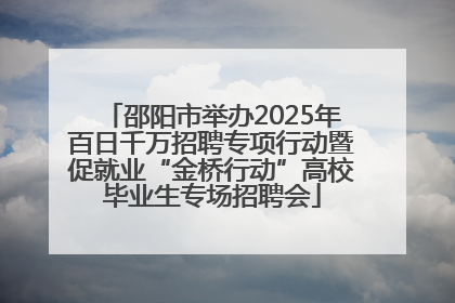 邵阳市举办2025年百日千万招聘专项行动暨促就业“金桥行动”高校毕业生专场招聘会
