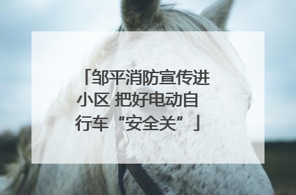 邹平消防宣传进小区 把好电动自行车“安全关”
