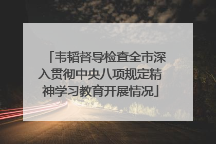 韦韬督导检查全市深入贯彻中央八项规定精神学习教育开展情况