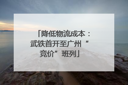 降低物流成本：武铁首开至广州“竞价”班列