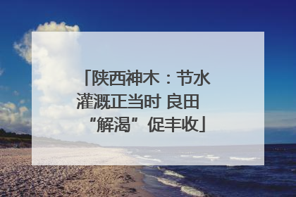 陕西神木：节水灌溉正当时 良田“解渴”促丰收