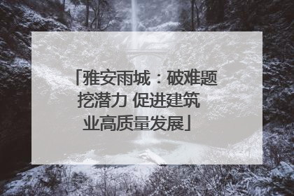 雅安雨城：破难题 挖潜力 促进建筑业高质量发展