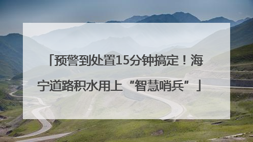 预警到处置15分钟搞定！海宁道路积水用上“智慧哨兵”