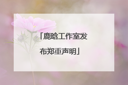 鹿晗工作室发布郑重声明