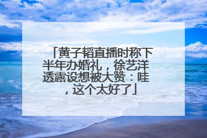 黄子韬直播时称下半年办婚礼，徐艺洋透露设想被大赞：哇，这个太好了