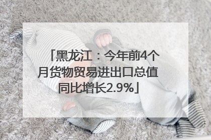 黑龙江：今年前4个月货物贸易进出口总值同比增长2.9%