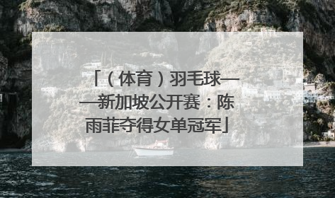 （体育）羽毛球——新加坡公开赛：陈雨菲夺得女单冠军