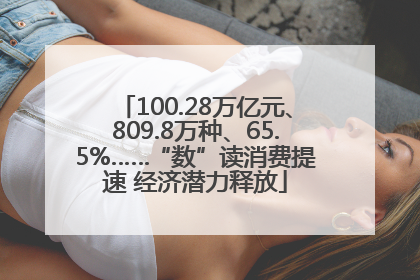100.28万亿元、809.8万种、65.5%……“数”读消费提速 经济潜力释放