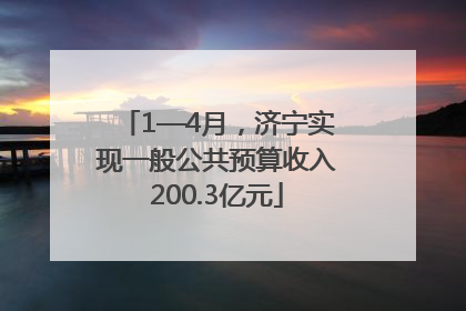 1—4月，济宁实现一般公共预算收入200.3亿元