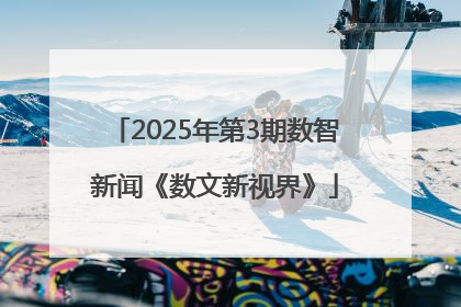 2025年第3期数智新闻《数文新视界》
