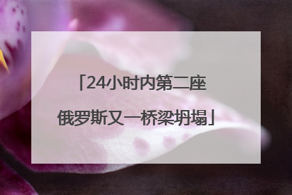 24小时内第二座 俄罗斯又一桥梁坍塌