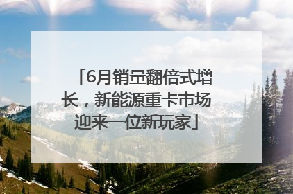6月销量翻倍式增长，新能源重卡市场迎来一位新玩家