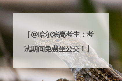 @哈尔滨高考生：考试期间免费坐公交！
